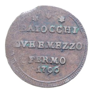 reverse: FERMO PIO VI (1775-1779) 2 1/2 BAIOCCHI 1796 SAMPIETRINO CU. 13,20 GR. BB