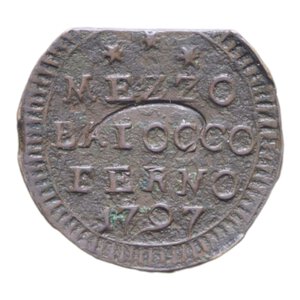 reverse: FERMO PIO VI (1775-1779) MEZZO BAIOCCO 1797 CU. 3,61 GR. BB