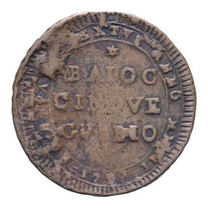 reverse: GUBBIO PIO VI (1775-1779) 5 BAIOCCHI 1797 MADONNINA R CU. 15,09 GR. qBB