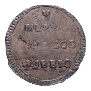 obverse: GUBBIO PIO VI (1775-1779) MEZZO BAIOCCO S.D. R CU. 4,51 GR. qBB