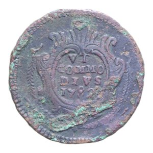 reverse: PALERMO FERDINANDO III (1759-1816) 2 GRANI 1782 CU. 8,18 GR. MB+