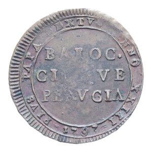 reverse: PERUGIA PIO VI (1775-1779) 5 BAIOCCHI 1797 MADONNINA CU. 15,44 GR. BB+