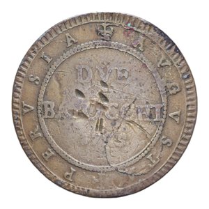 reverse: PERUGIA PIO VI (1775-1779) 2 BAIOCCHI 1795 R CU. 19,38 GR. BB/qBB