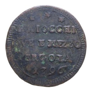 reverse: PERGOLA PIO VI (1775-1779) 2 1/2 BAIOCCHI 1796 SAMPIETRINO R CU. 14,86 GR. qBB