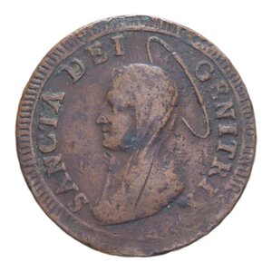 obverse: ROMA PIO VI (1775-1779) 5 BAIOCCHI 1797 MADONNINA CU. 15,64 GR. qBB