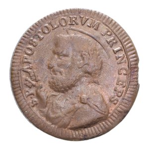 obverse: ROMA PIO VI (1775-1779) 2 1/2 BAIOCCHI 1796 SAMPIETRINO CU. 17,24 GR. qFDC (TRACCE DI ROSSO)