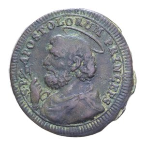obverse: ROMA PIO VI (1775-1779) 2 1/2 BAIOCCHI 1796 SAMPIETRINO CU. 15,57 GR. BB