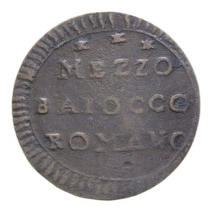 reverse: ROMA PIO VI (1775-1779) MEZZO BAIOCCO ROMANO CU. 3,31 GR. BB