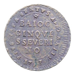 reverse: SAN SEVERINO PIO VI (1775-1779) 5 BAIOCCHI 1797 MADONNINA CU. 14,99 GR. BB