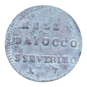 reverse: SAN SEVERINO PIO VI (1775-1779) MEZZO BAIOCCO 1797 CU. 3,87 GR. qBB