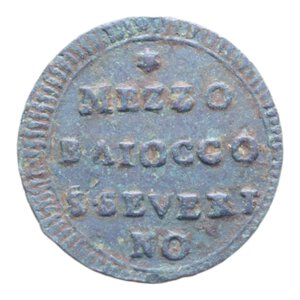 reverse: SAN SEVERINO PIO VI (1775-1779) MEZZO BAIOCCO S. DATA CU. 4,47 GR. qBB