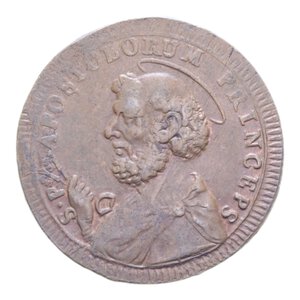 obverse: VITERBO PIO VI (1775-1779) 2 1/2 BAIOCCHI 1796 SAMPIETRINO CU. 13,92 GR. BB