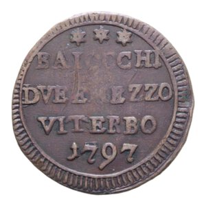 reverse: VITERBO PIO VI (1775-1779) 2 1/2 BAIOCCHI 1797 SAMPIETRINO MODULO RIDOTTO CU. 8,25 GR. qBB