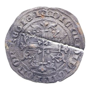 obverse: REGNO DI NAPOLI ROBERTO D ANGIO  (1309-1343) GIGLIATO MIR. 28 AG. 3,73 GR. BB (TONDELLO FRATTURA)