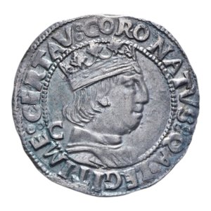 obverse: REGNO DI NAPOLI FERDINANDO I D ARAGONA (1458-1494) CORONATO SIGLE C C MIR. 68/16 AG. 3,95 GR. SPL+