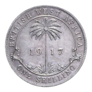 reverse: AFRICA WEST BRITISH 1 SHILLING 1917 AG. 5,66 GR. qSPL (SEGNETTI)