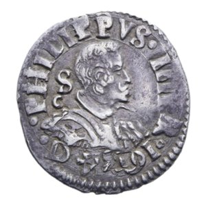 obverse: REGNO DI NAPOLI FILIPPO IV (1621-1665) CARLINO 1634 SIGLE S/C CONIATORE D MIR. 252/2 AG. 2,89 GR. BB