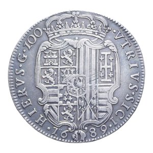reverse: REGNO DI NAPOLI CARLO II (1674-1700) DUCATO 1689 NC AG. 25,22 GR. BB+