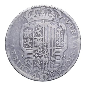 reverse: REGNO DI NAPOLI CARLO II (1674-1700) DUCATO 1689 NC AG. 24,60 GR. qBB