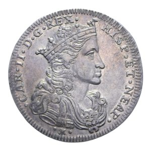 obverse: REGNO DI NAPOLI CARLO II (1674-1700) 1/2 DUCATO 1693 AG. 10,90 GR. SPL/qSPL