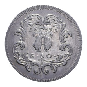 reverse: REGNO DI NAPOLI CARLO II (1674-1700) 1/2 DUCATO 1693 AG. 10,90 GR. SPL/qSPL