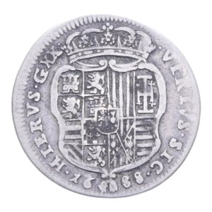 reverse: REGNO DI NAPOLI CARLO II (1674-1700) TARI  1688 AG. 4,69 GR. MB+/qBB