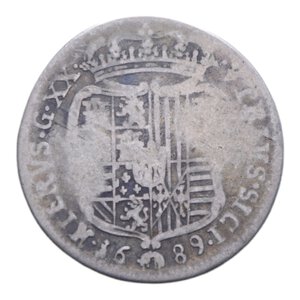 reverse: REGNO DI NAPOLI CARLO II (1674-1700) TARI  1689 AG. 4,71 GR. MB+