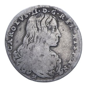 obverse: REGNO DI NAPOLI CARLO II (1674-1700) CARLINO 1685 AG. 2,55 GR. MB+