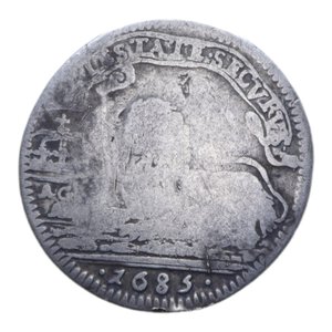 reverse: REGNO DI NAPOLI CARLO II (1674-1700) CARLINO 1685 AG. 2,55 GR. MB+
