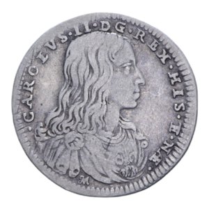 obverse: REGNO DI NAPOLI CARLO II (1674-1700) CARLINO 1685 AG. 2,63 GR. qBB