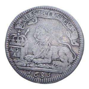 reverse: REGNO DI NAPOLI CARLO II (1674-1700) CARLINO 1685 AG. 2,63 GR. qBB