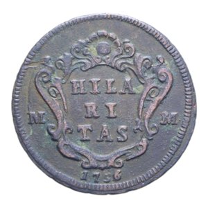 reverse: REGNO DI NAPOLI CARLO DI BORBONE (1734-1759) GRANO 1756 NC CU. 5,64 GR. BB+