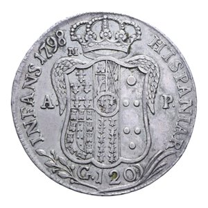 reverse: REGNO DI NAPOLI FERDINANDO IV (1759-1816) PIASTRA 120 GRANA 1798 AG. 27,43 GR. BB+