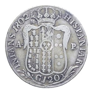 reverse: REGNO DI NAPOLI FERDINANDO IV (1759-1816) PIASTRA 120 GRANA 1802 RRR AG. 27,14 GR. qBB/BB