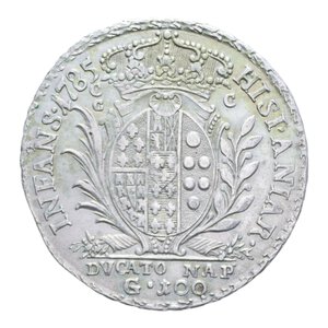 reverse: REGNO DI NAPOLI FERDINANDO IV (1759-1816) DUCATO 1785 R AG. 22,63 GR. BB-SPL