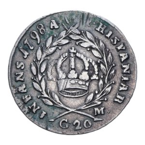 reverse: REGNO DI NAPOLI FERDINANDO IV (1759-1816) TARI  20 GRANA 1798 AG. 4,56 GR. BB/BB+