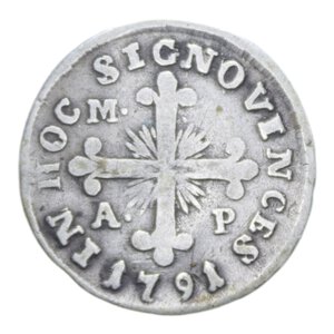 reverse: REGNO DI NAPOLI FERDINANDO IV (1759-1816) CARLINO 10 GRANA 1791 R AG. 2,11 GR. qBB