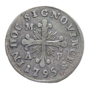 reverse: REGNO DI NAPOLI FERDINANDO IV (1759-1816) CARLINO 10 GRANA 1795 R AG. 2,23 GR. qBB