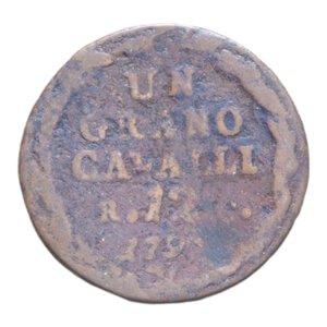 reverse: REGNO DI NAPOLI FERDINANDO IV (1759-1816) GRANO 12 CAVALLI 1797 RR CU. 5,46 GR. MB
