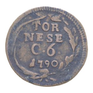 reverse: REGNO DI NAPOLI FERDINANDO IV (1759-1816) 6 CAVALLI 1790 CU. 2,25 GR. qBB