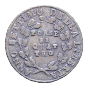 reverse: REPUBBLICA NAPOLETANA (1799) 4 TORNESI (1799) VII CU. 12,95 GR. BB+