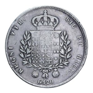 reverse: REGNO DELLE DUE SICILIE FRANCESCO I (1825-1830) PIASTRA 120 GRANA 1825 AG. 27,25 GR. qBB