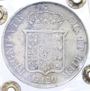 reverse: REGNO DELLE DUE SICILIE FERDINANDO II (1830-1859) PIASTRA 120 GRANA 1834 AG. 27,53 GR. BB+ (SIGILLATA ROLLERO)