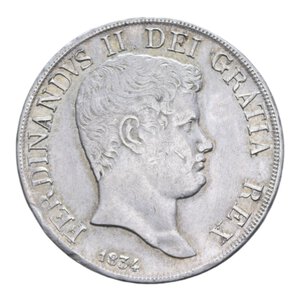 obverse: REGNO DELLE DUE SICILIE FERDINANDO II (1830-1859) PIASTRA 120 GRANA 1834 AG. 27,42 GR. BB+/qSPL