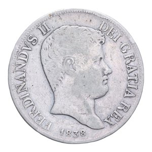 obverse: REGNO DELLE DUE SICILIE FERDINANDO II (1830-1859) PIASTRA 120 GRANA 1838 AG. 27,14 GR. qBB/BB
