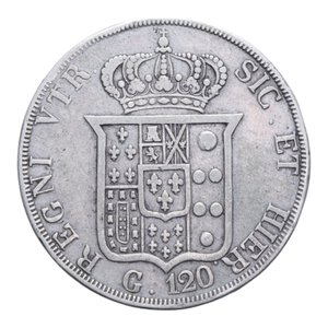 reverse: REGNO DELLE DUE SICILIE FERDINANDO II (1830-1859) PIASTRA 120 GRANA 1838 AG. 27,14 GR. qBB/BB