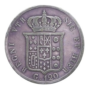 reverse: REGNO DELLE DUE SICILIE FERDINANDO II (1830-1859) PIASTRA 120 GRANA 1847 AG. 27,08 GR. qBB