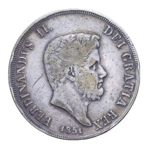 obverse: REGNO DELLE DUE SICILIE FERDINANDO II (1830-1859) PIASTRA 120 GRANA 1851 NC AG. 27,33 GR. qBB/BB