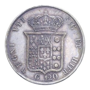 reverse: REGNO DELLE DUE SICILIE FERDINANDO II (1830-1859) PIASTRA 120 GRANA 1851 NC AG. 27,33 GR. qBB/BB