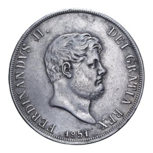 obverse: REGNO DELLE DUE SICILIE FERDINANDO II (1830-1859) PIASTRA 120 GRANA 1851 NC AG. 27,50 GR. BB+